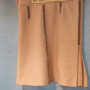 Marc Jacobs Cream and Brown A-Line‎ Skirt